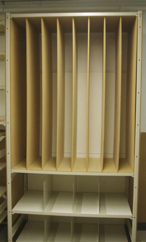 vertical slot shelving.